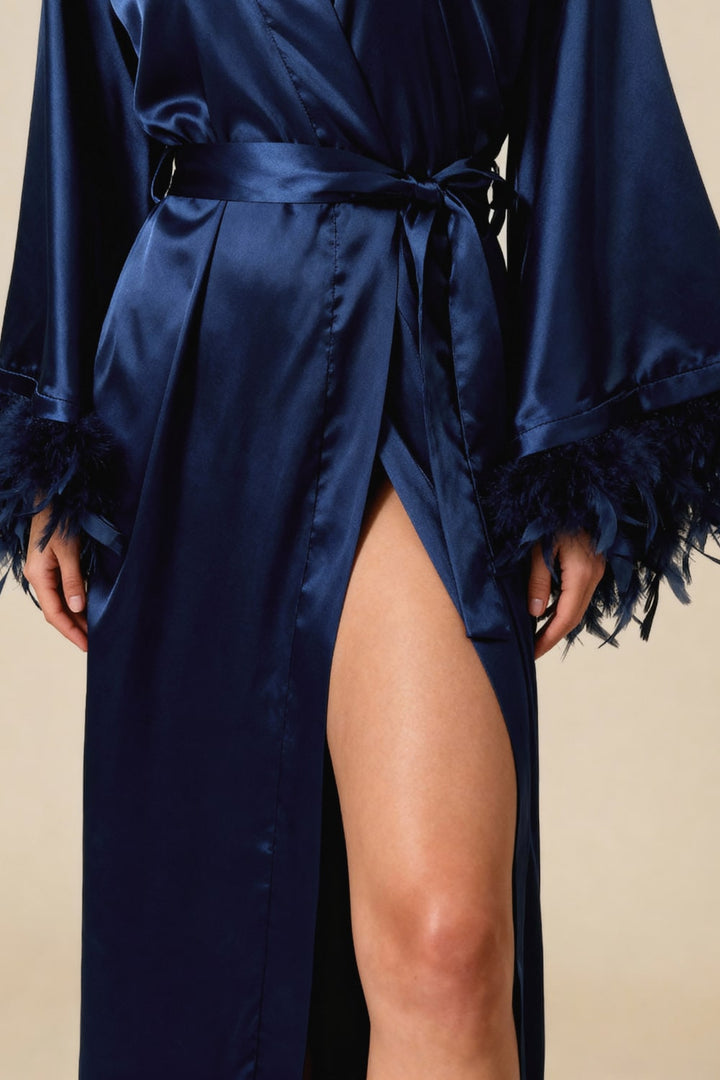 Kimono lungo in raso Celiana